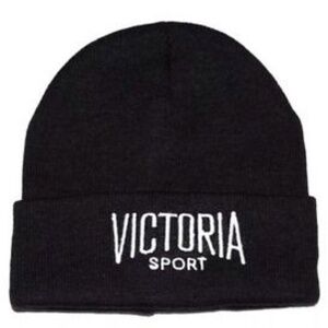 Victorias Secret Beanie Hat Black Knit…